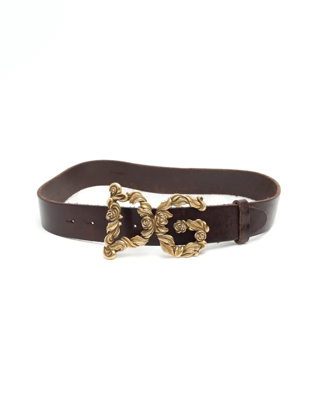 Dolce & Gabbana DG Leather Belt, Size 80 in Leather from A Retro Tale