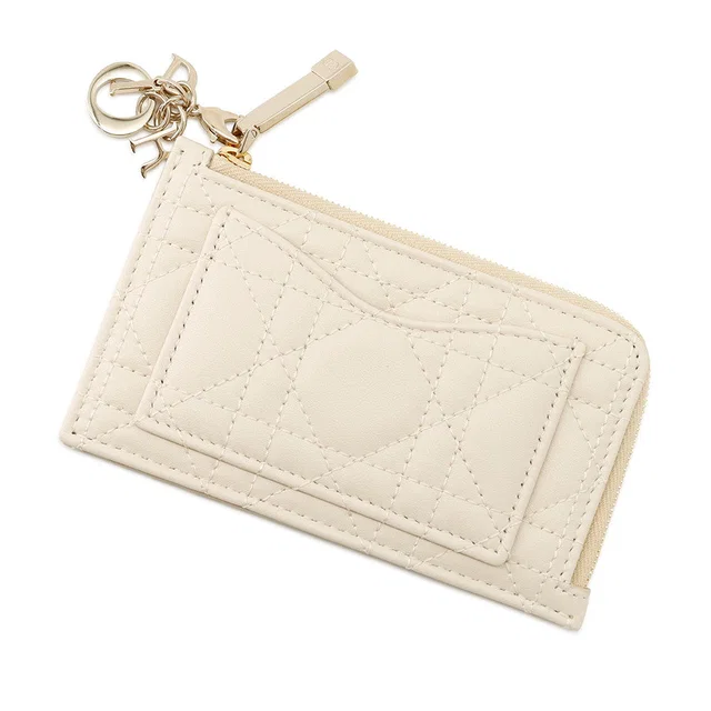 Lady Dior Cosmos zip card holder BeigeS0965ONMJ_M67U Lambskin in Lambskin from GALLERY RARE