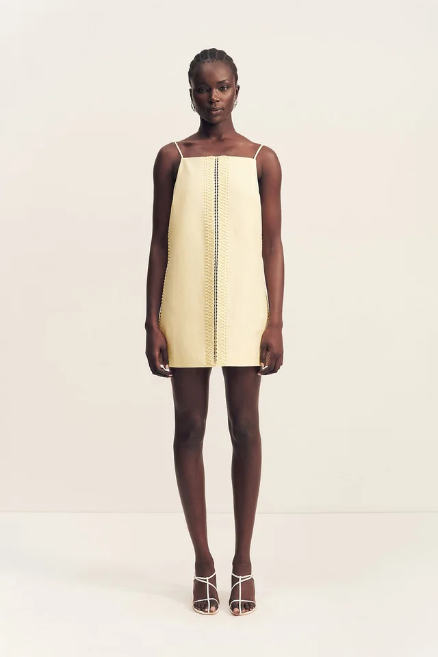 Shona Joy WRIGHT LACE LINEN BLEND SQUARE NECK MINI DRESS from Shona Joy, photo 1 of 1