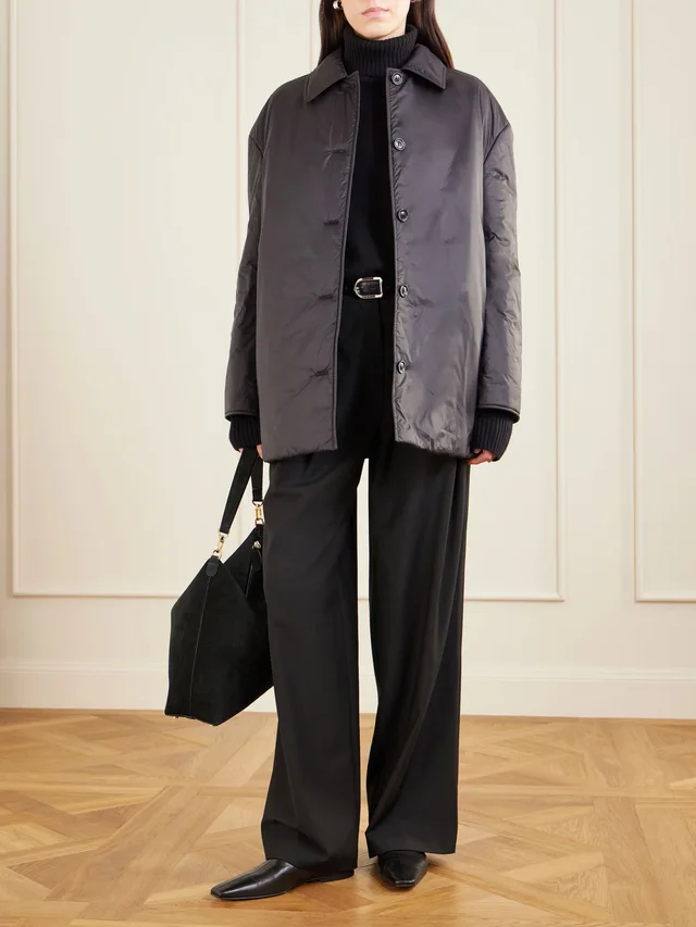 ANOTHER TOMORROW Balmacaan padded recycled-shell coat in Black, photo 2 of 2 from NET-A-PORTER (Canada)