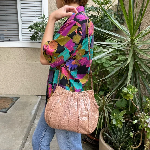 Vintage Dark Cream Judith Leiber Python’s Skin/Leather Shoulder Bag in White Python from Poshmark, photo 1 of 1