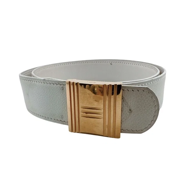 Hermès Vintage Cadena Locks & Clochettes White in White Leather from The Reluxe