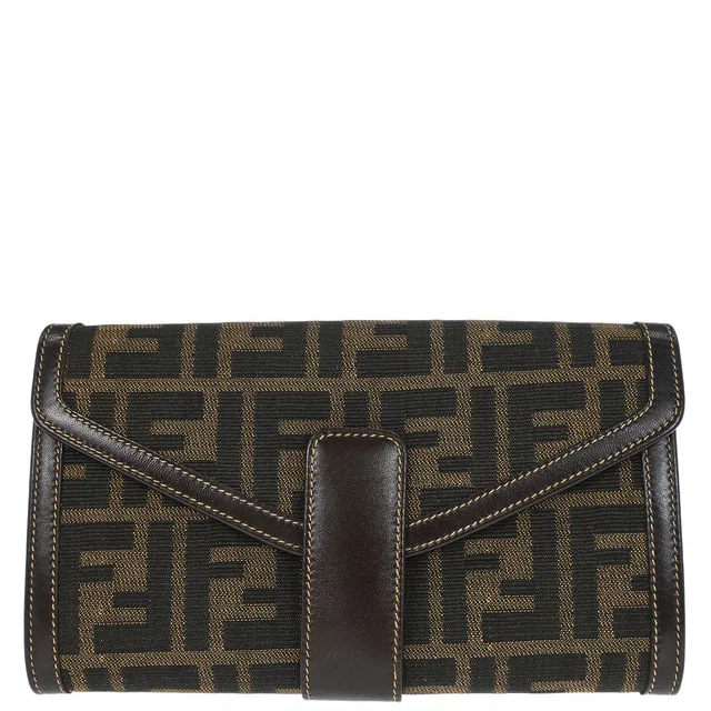 Fendi Brown Zucca Wallet in Brown Canvas from AMORE Vintage Tokyo