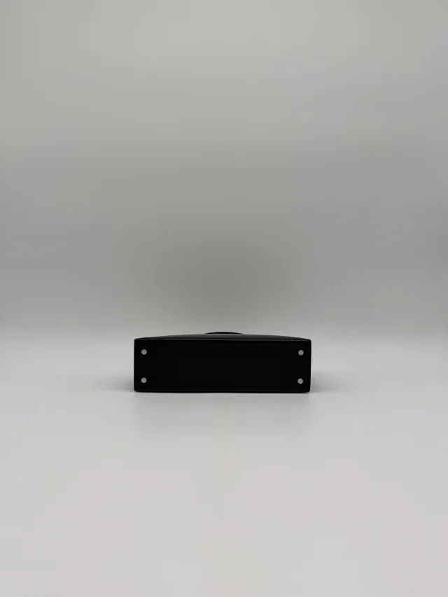 Hermès Mini Kelly Clou de coeur Black Chevre Palladium Hardware in Black Goatskin from Luxury Promise, photo 10 of 11