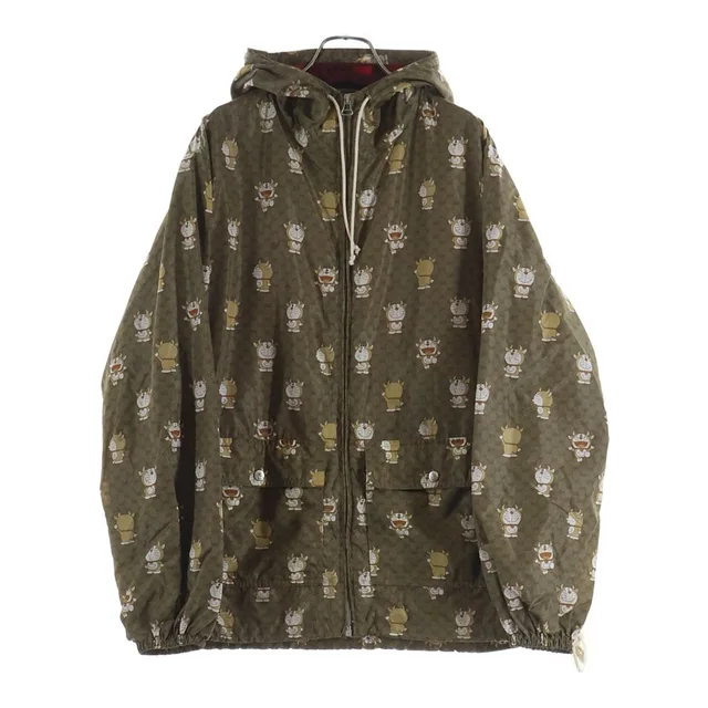 Gucci Doraemon Ushiemon Hoodie Nylon Jacket Brown in Brown Nylon from The Reluxe