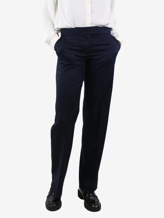 Stella McCartney Navy blue wool trousers - size UK 6 in Navy Wool from Sign of the Times