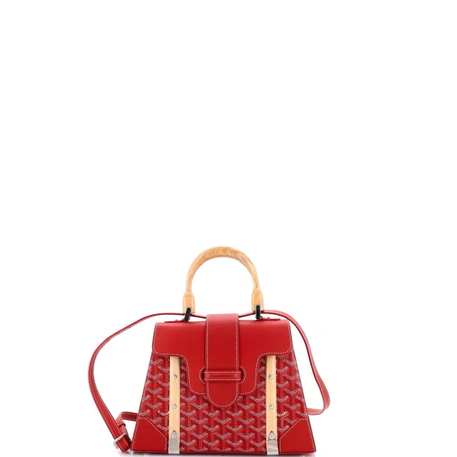 Goyard Saigon Top Handle Bag Coated Canvas with Leather PM in red Coated canvas from Rebag