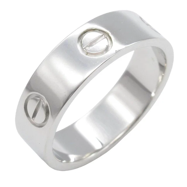 Cartier Love Au750 White Gold Ring Size 17 in White from LuxUness