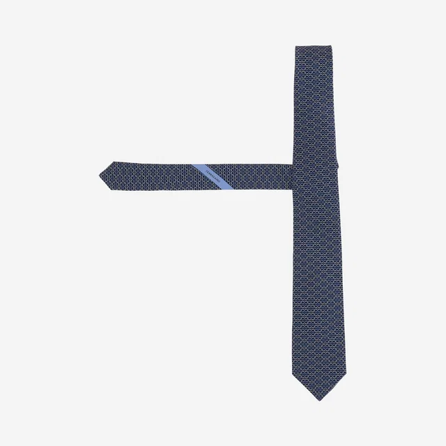 Ferragamo Silk Necktie — Navy Neckties in Navy Silk from HEWI