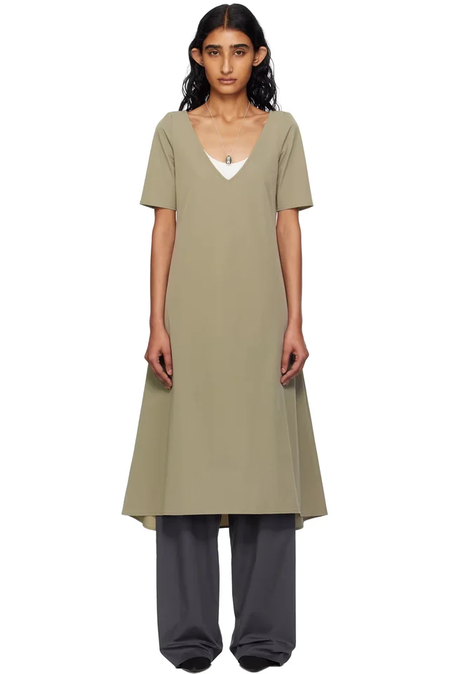BAMBOU ROGER KWONG Gray Nylon Spandex Midi Dress, image 1 of 1 from SSENSE
