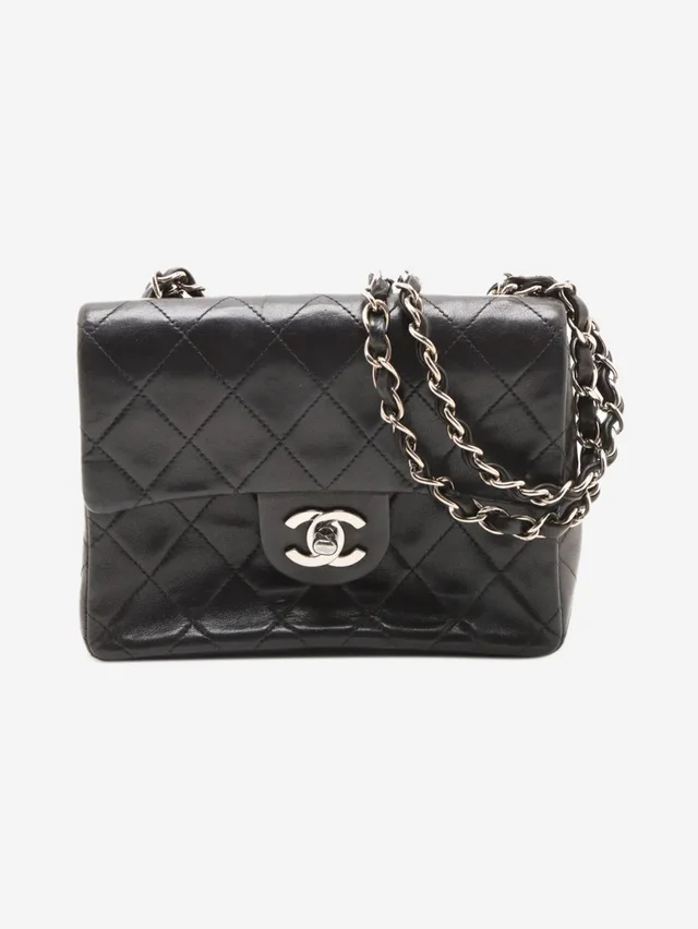 Chanel Black vintage 1996 mini lambskin Classic Single Flap bag in Black Lambskin from Sign of the Times