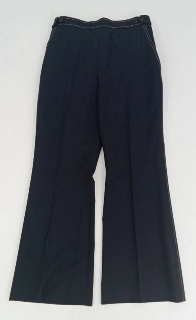 Marni Straight Leg Trousers Pockets Black Size: 12 in Black Lambswool from Oxfam Online Shop