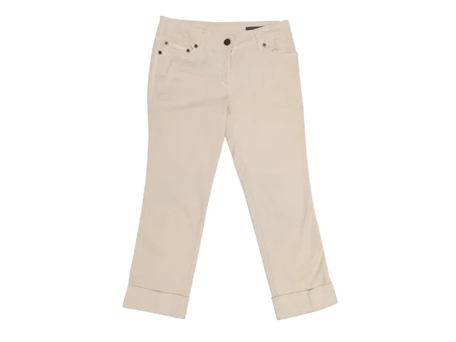 Cream Alexander McQueen Cropped Jeans Size IT 38 in White from Designer Revival
