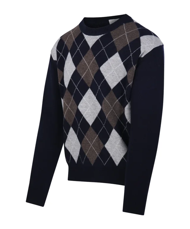 Dunst Argyle Crew Neck Knitted Sweater, photo 2 of 3 from SENSER