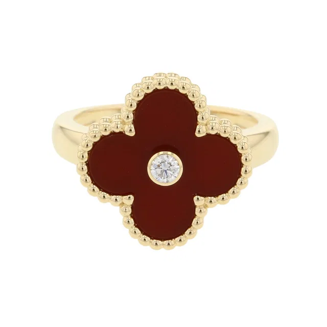 Van Cleef & Arpels Vintage Alhambra Ring Size 49/#9VCARD40849/VCARD40800 18K Yellow Gold in Yellow from GALLERY RARE