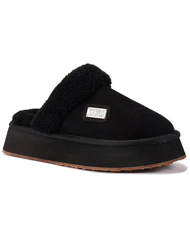 Australia Luxe Collective Mule Suede Slipper in //asset2.ruecdn.com/images/sw/131136/1311360552_RLSW_black.jpg, image 1 of 1 from Gilt