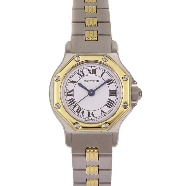Cartier Santos Octagon SM 24mm Self-winding Watch 18KYG SS from AMORE Vintage Tokyo
