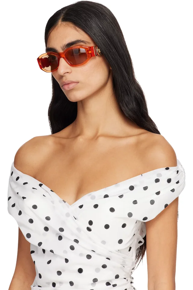 Versace Orange Medusa Biggie Sunglasses, photo 4 of 4 from SSENSE