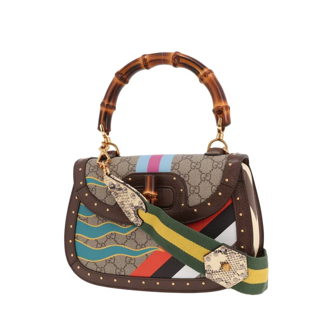 Gucci Bamboo handbag in brown GG Supreme canvas and brown leather in Brown Canvas from Collector Square, photo 6 of 6