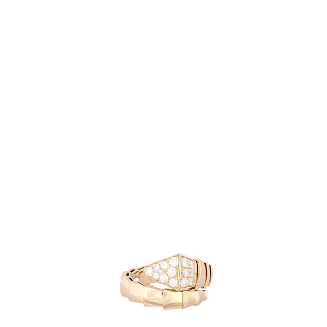 Bvlgari Serpenti Viper 18k Rose Gold Diamond Ring in Pink from Luxe.It.Fwd