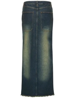 Cannari Concept Long skirt with side slit in 100% Recycled Cotton, photo 5 of 5 from LUISAVIAROMA