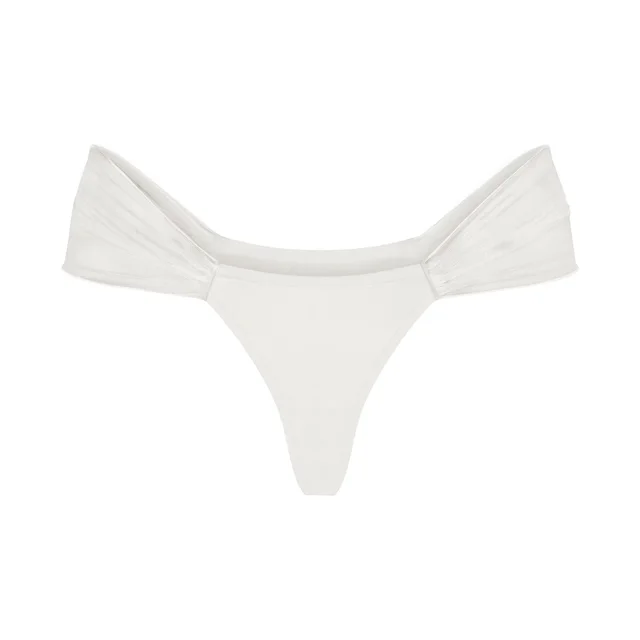 SKIMS ULTRA FINE MESH draped thong in White, photo 2 of 3 from SKIMS