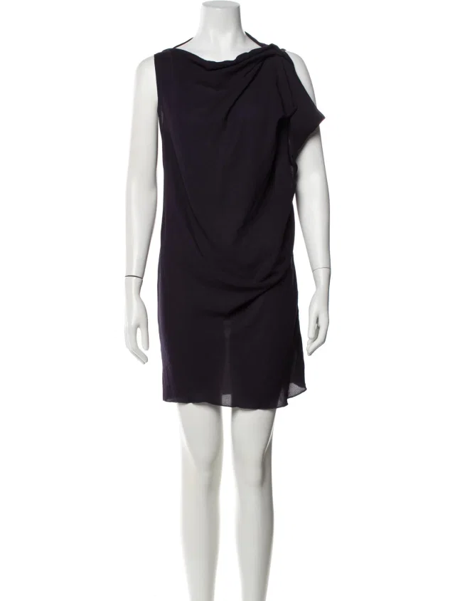 Lanvin Asymmetrical Mini Dress in purple from The RealReal