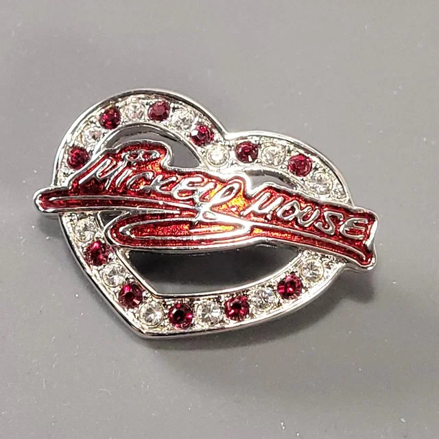 Swarovski Disney Brooch Mickey Mouse Heart Pin Silver Tone Red Crystal Jewelry in red|silver|gray from Poshmark