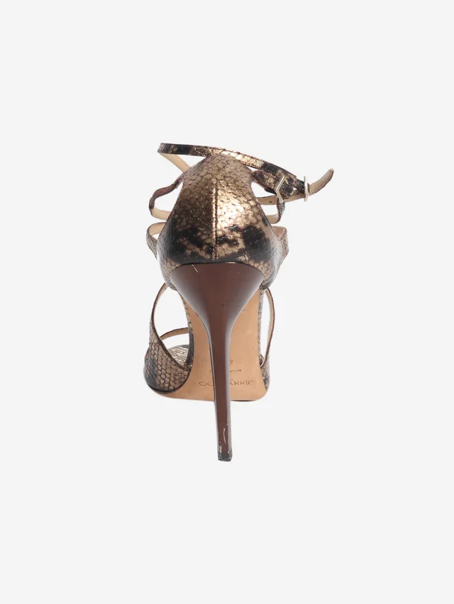 Jimmy Choo Brown snake embossed heels - size EU 40.5 (UK 7.5) in Brown Leather from Sign of the Times, photo 2 of 2