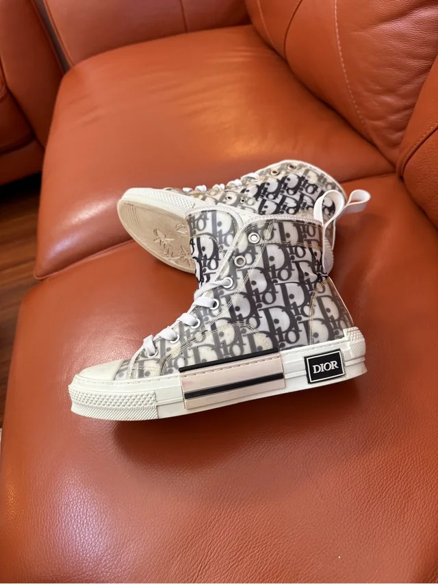 Dior Oblique High-Top Sneakers in black|white Canvas from Poshmark
