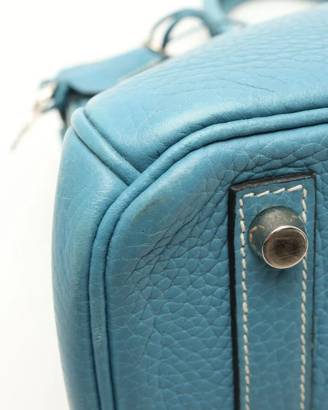 Hermès Birkin 30 Clemence Blue Jean Bag in Blue Clemence leather from A Retro Tale, photo 7 of 12