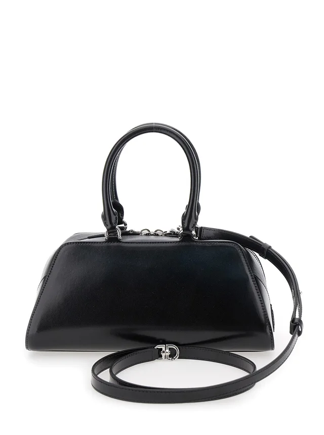 Givenchy 'Antigona East West' Black Small Handbag with Adjustable and Removable Shoulder Strap and Logo Lettering on the Front in Leather Woman in Black 100% Calf, photo 8 of 14 from Gaudenzi Boutique