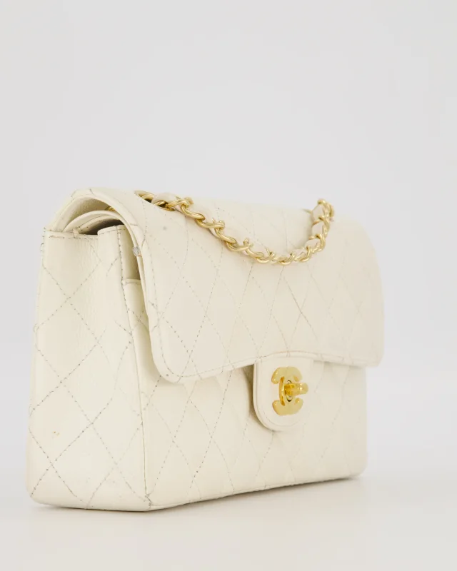 Chanel Vintage White Small Classic Double Flap Bag in White Caviar leather from Sellier, photo 11 of 20