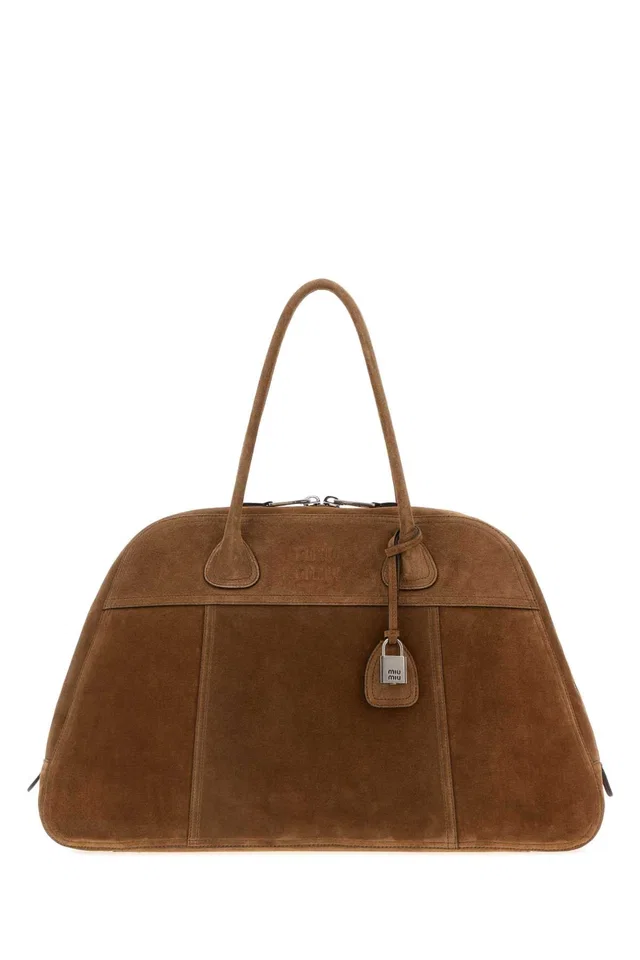Miu Miu Vivant Shoulder Bag — Brown in Brown Suede from HEWI