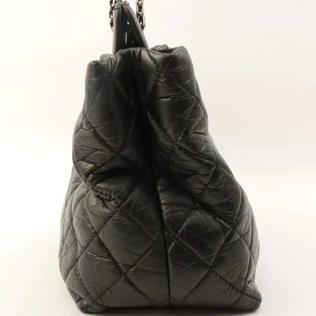 Chanel 2.55 Chain Shoulder Bag, Black, circa 2013 in Black Leather from VINTAGE QOO TOKYO, photo 3 of 11