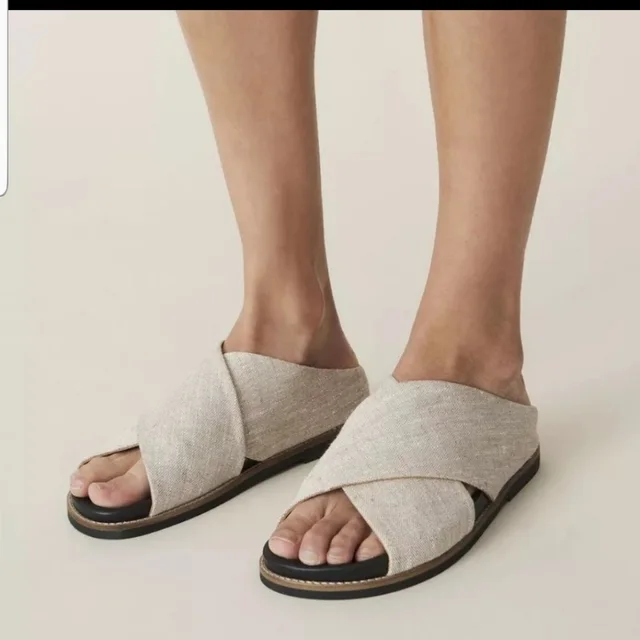 GANNI Slide Crossover Straps Sandals in brown|neutral from Poshmark