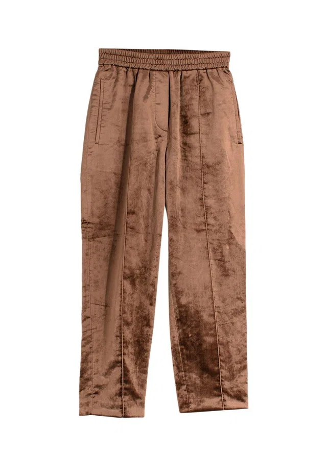 Brunello Cucinelli Bronze Velvet Trousers in Velvet from HEWI