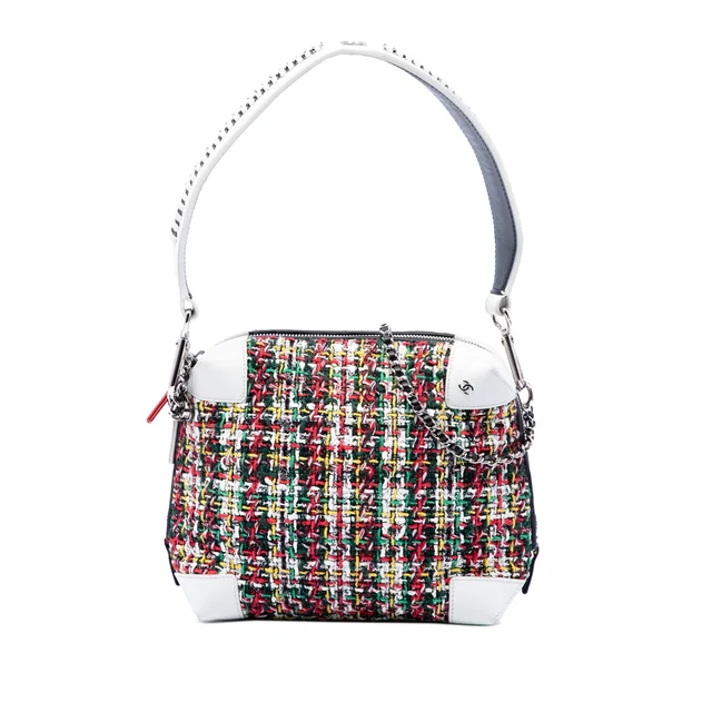 Red Chanel Tweed Street Allure Camera Bag Satchel in Red Tweed from Designer Revival