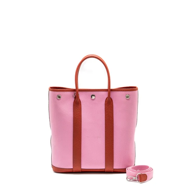 Hermès Garden File 28 Canvas/country pink /Rouge Duchesse SHW Stamp Y in Red Canvas from EMIER