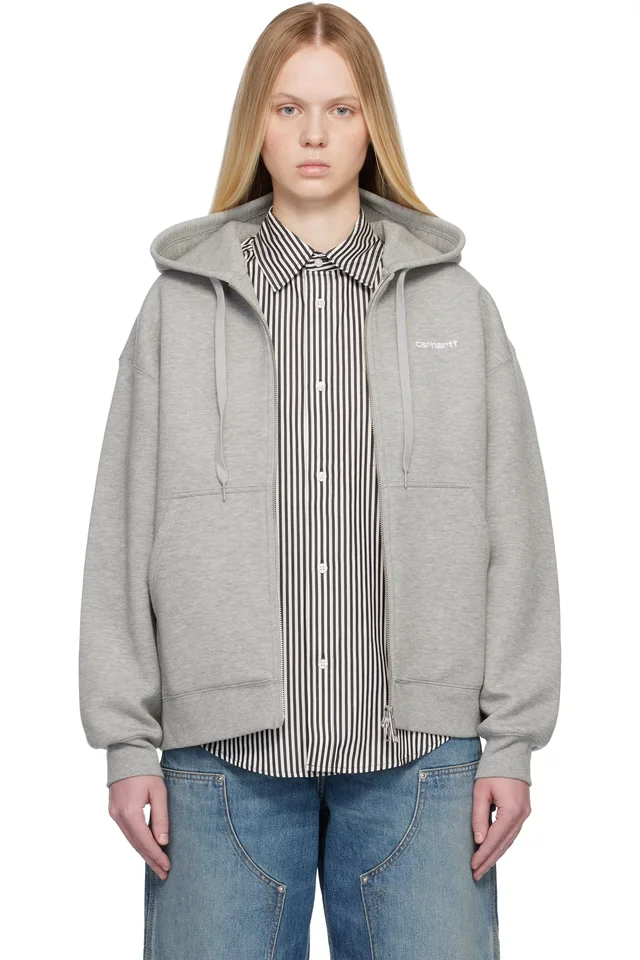 Carhartt Work In Progress Gray Alda Hoodie, image 1 of 1 from SSENSE