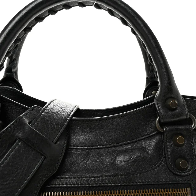 Balenciaga Agneau Classic Hardware Town Black in Black Lambskin from FASHIONPHILE, photo 8 of 10