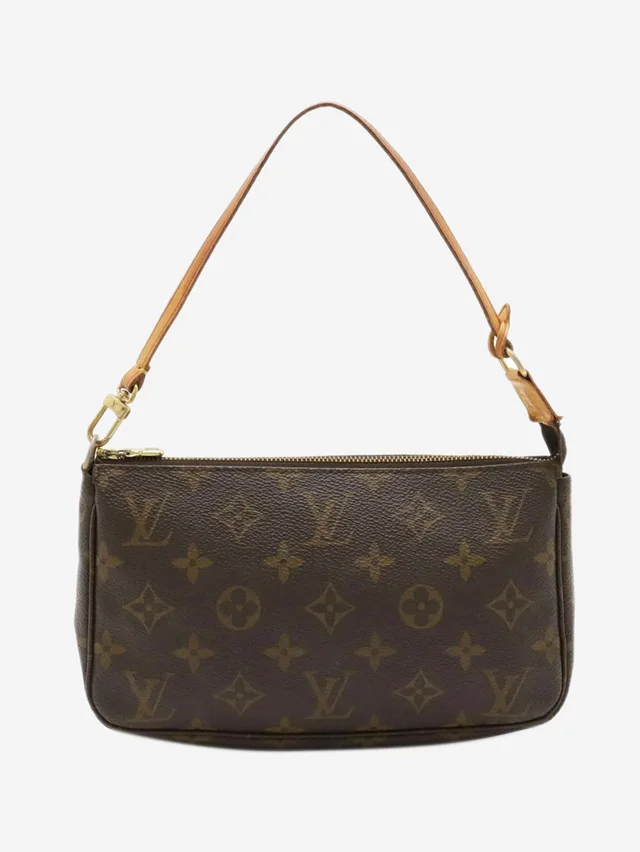 Louis Vuitton Brown vintage 2000 Monogram Pochette bag in Brown Coated canvas from Sign of the Times