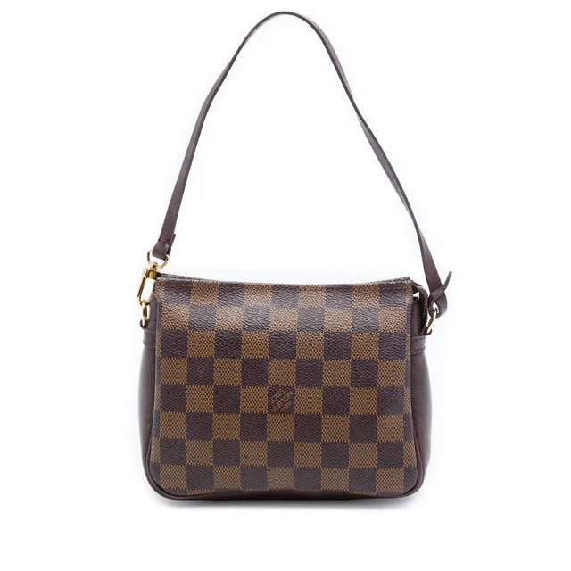 Brown Louis Vuitton Damier Ebene Trousse Pochette Handbag in Brown Canvas from Designer Revival