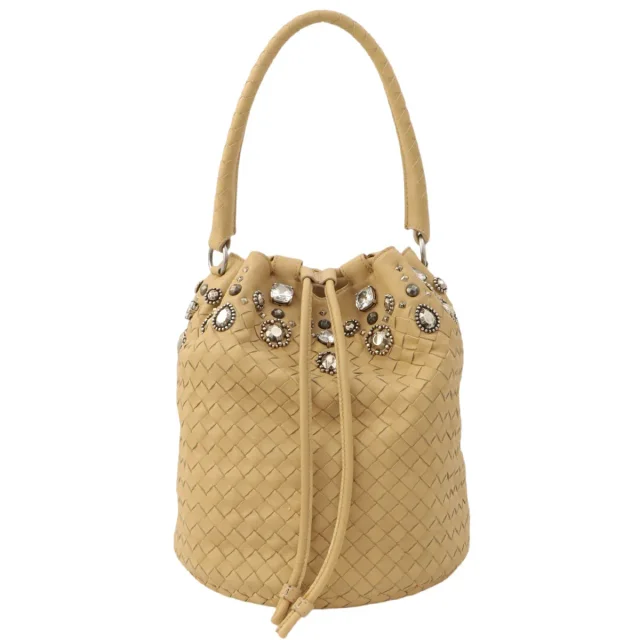 Bottega Veneta Bijoux Interlocking Handbag Beige in Beige Leather from VINTAGE QOO TOKYO, photo 2 of 11