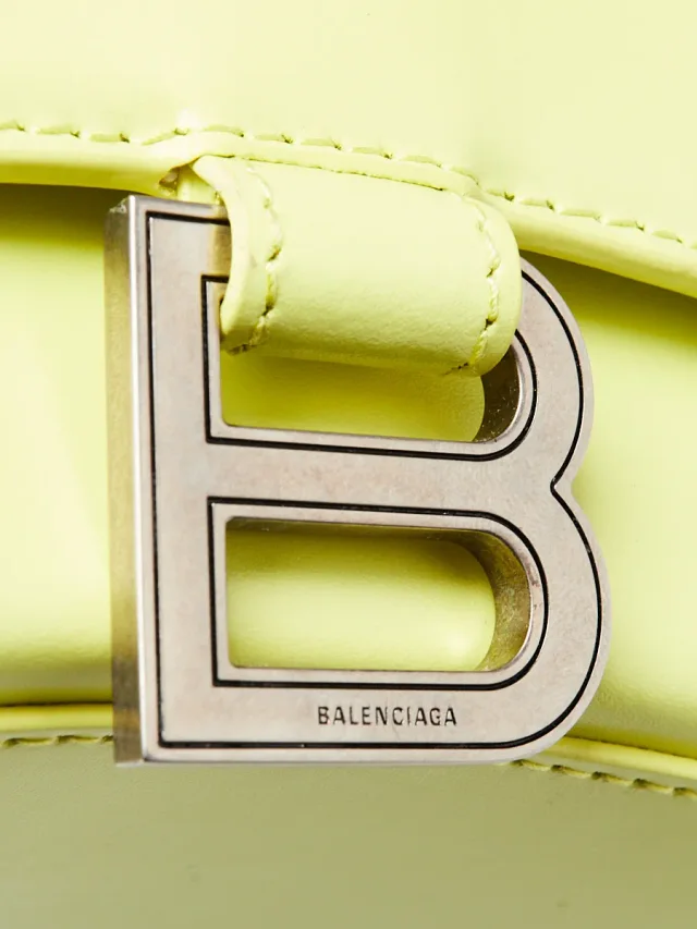 Balenciaga Smooth Leather Hourglass XS Top Handle Bag in Yellow Leather from Yoogis, photo 5 of 14