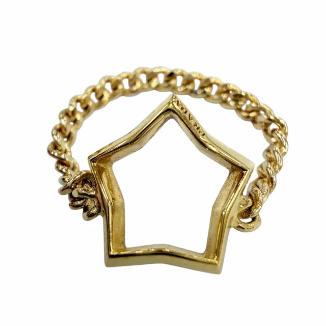 Prada Brass Metal Star Chain Ring Gold JP in Gold from The Reluxe