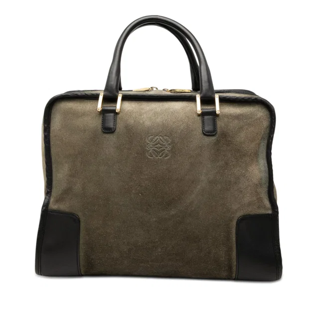 Green LOEWE Suede Amazona 32 Handbag in Green Suede from Designer Revival