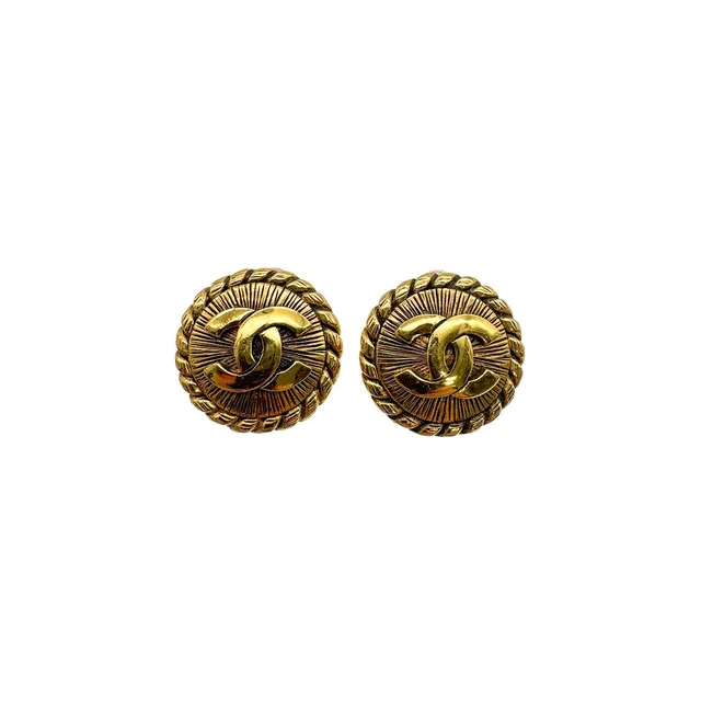 Chanel Vintage Earrings Cocomark Round Accessory from Luxury Promise