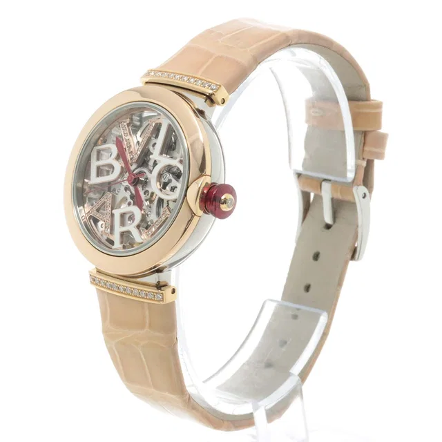 Bvlgari Luchea Combi LUP33SG Women's Watch Diamond Skeleton Gold Skeleton K18PG Automatic Winding… in Gold from Luxury Promise