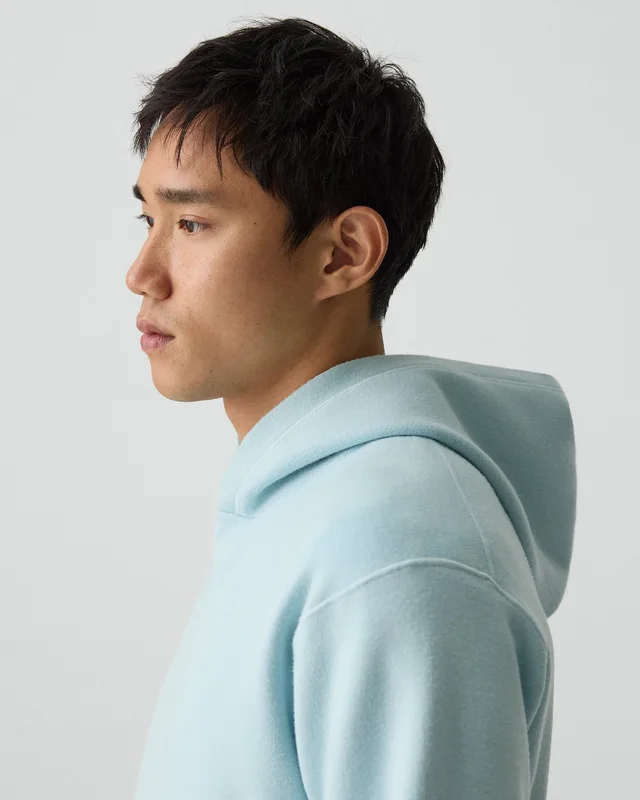 Theory Relaxed Hoodie in Light Bilen in LIGHT OCEAN AIR 62% Viscose, 38% Polyester; Exclusive Of Elastic, photo 4 of 16 from Theory